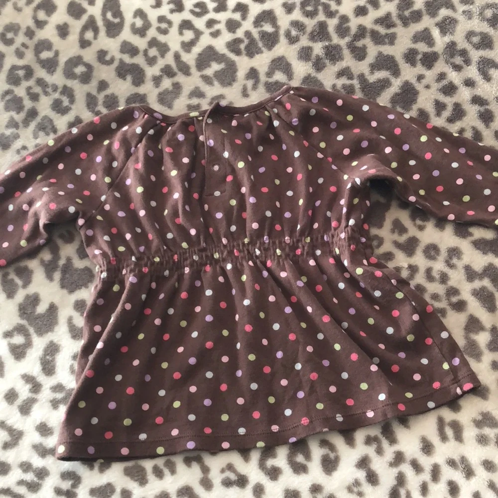 2007 babyGap Polka Dot Babydoll Top Brown Size 18-24 months Infant